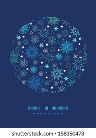 Night snowflakes circle decor pattern background