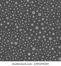 Nocturna Snowflakes vectorial sin costura, nieve de Navidad, ilustración de copo de nieve de invierno de fondo