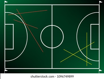 night soccer field vector