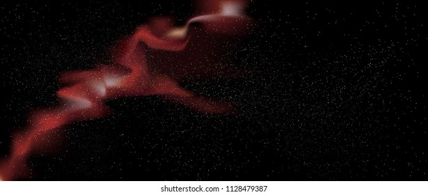 Night Space Sky With Red Nebula. White Stars ona Black Night Sky. Abstract Galaxy Vector Illustration. Simple Cosmic Vector Layout. Starry Dark Night Vector Sky. Mesh Effect.