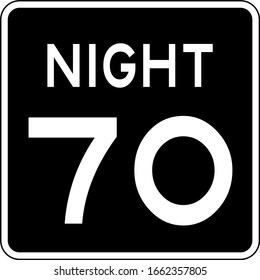 Signo Mph de límite de velocidad de la noche. Señal del límite de velocidad en EE.UU.