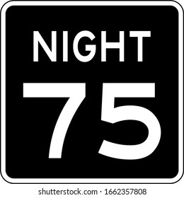 Night speed limit Mph sign. Speed limit road sign in USA.