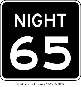 Signo Mph de límite de velocidad de la noche. Señal del límite de velocidad en EE.UU.
