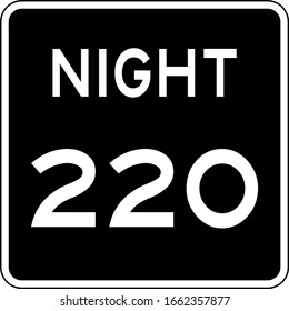 Night speed limit Mph sign. Speed limit road sign in USA.