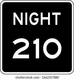 Night speed limit Mph sign. Speed limit road sign in USA.