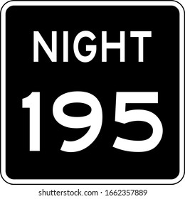 Night speed limit Mph sign. Speed limit road sign in USA.