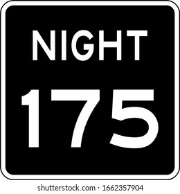 Signo Mph de límite de velocidad de la noche. Señal del límite de velocidad en EE.UU.