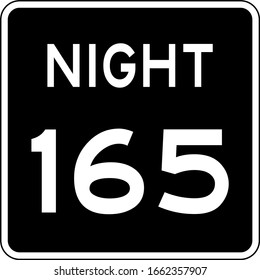 Night speed limit Mph sign. Speed limit road sign in USA.
