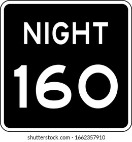 Nachtgeschwindigkeit Limit Mph Schild. Geschwindigkeitsbegrenzungsschild in den USA.