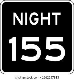 Night speed limit Mph sign. Speed limit road sign in USA.