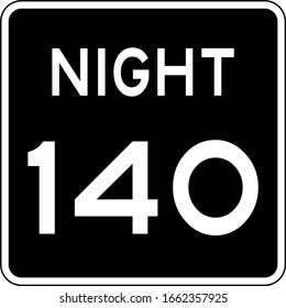 Night speed limit Mph sign. Speed limit road sign in USA.
