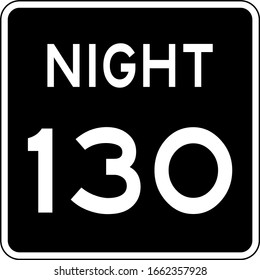 Night speed limit Mph sign. Speed limit road sign in USA.