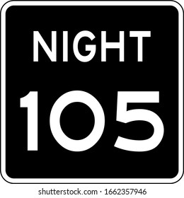 Night speed limit Mph sign. Speed limit road sign in USA.