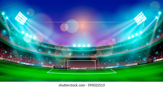 Night sports stadium with lights, eps 10