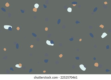 Night Spot Splatter. Background Polka Pattern. Random Dot. Seamless Vintage Ball. Blue Bright Color. Small Cool Design. Happy Background. Pastel Color Dot. Abstract Vector Art. Irregular Eps Splotch.