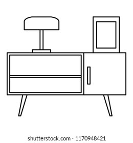 Night stand icon. Outline illustration of night stand vector icon for web design isolated on white background
