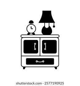 night stand icon with white background vector stock illustration