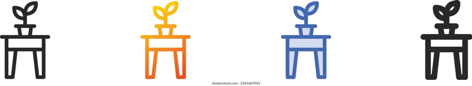 night stand icon.Thin Linear, Gradient, Blue Stroke and bold Style Design Isolated On White Background