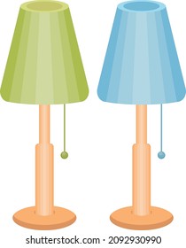 Night Stand Lamp, Illustration, Vector On A White Background.