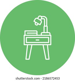 Night Stand line circle icon vector image. Can also be used for web apps, mobile apps and print media.