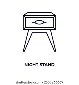 night stand  outline icon. Linear vector from furniture concept. Thin line night stand  icon isolated on white background