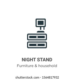 Night stand vector icon on white background. Flat vector night stand icon symbol sign from modern furniture & household collection for mobile concept and web apps design.
