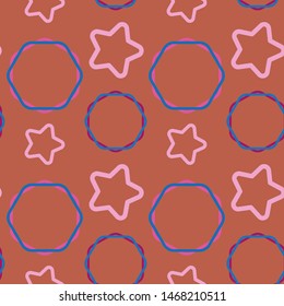 Night star decorative background. vector seamless pattern for surface design, fabric, wrapping paper