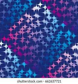 Night star decorative background. vector seamless pattern for surface design, fabric, wrapping paper