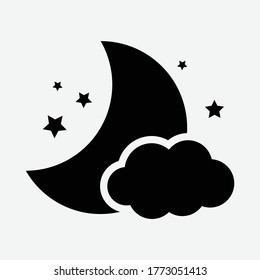 night star sky cloud icon