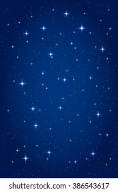 Night starry background. Vector vertical design template