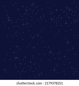 Night starry dark sky blue space background vector illustration