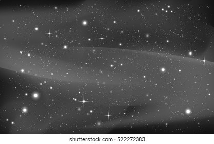 Night starry Fantasy dark sky with shining stars. Vector illustration for your graphic design.