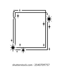 night starry frame cartoon. sky celestial, galaxy constellation, cosmos twinkle night starry frame sign. isolated symbol vector illustration