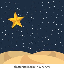 night starry landscape icon vector illustration design
