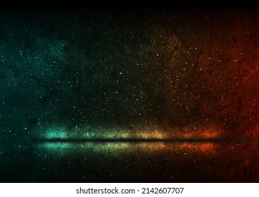 Night starry sky abstract grunge background. Vector galaxy design