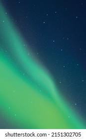 Night starry sky. Background with polar lights. Green aurora borealis 