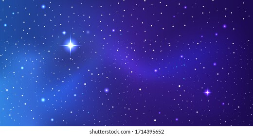 Night starry sky, a beautiful space with a nebula. Abstract background with stars, space.
