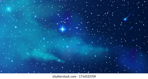 Night starry sky  beautiful space and nebula  Abstract background and stars  space  Vector illustration for banner  brochure  web design

