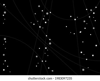 The Night Starry Sky -- (black blank background).