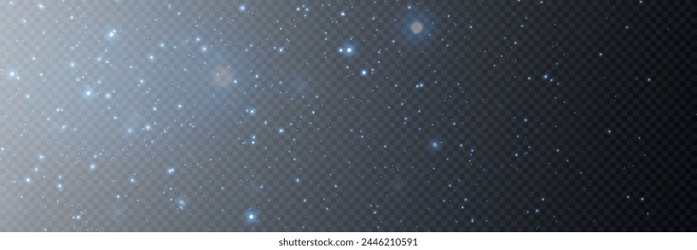 Cielo estrellado nocturno, resplandor de luz azul. Abstractas fondo oscuro.