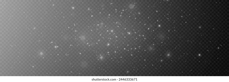 Night starry sky, blue shining glare of light. Abstract dark background.