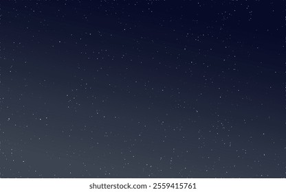 Night starry sky, blue shining space. Abstract background with stars, cosmos Vector illustration for banner, brochure, web design.Illustration of night sky with simulated stars on blue background