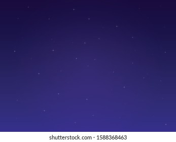 Night starry sky, blue space background with stars, cosmos Vector Illustration