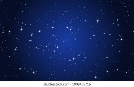 Night starry sky and bright stars  Vector stars dark blue background