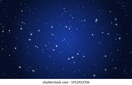 Night starry sky and bright stars  Vector stars dark blue background