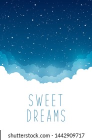 Night starry sky with clouds for Your design