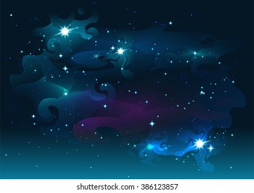 Night starry sky. Dark abstract background. Illustration