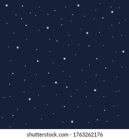 Nachts Sternenhimmel, fallender Schnee. dunkelblauer Farbvektor.