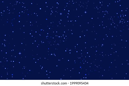 Fondo horizontal del cielo estrellado nocturno. Ilustración del vector