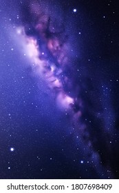 Night starry sky and Milky Way. Stars and nebula. Space background